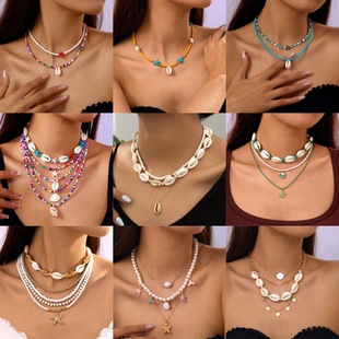 Cross-border Bohemian casual shell necklace for women女项链