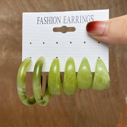 Cross-border earrings set - 3 pairs for women跨境女时尚耳环