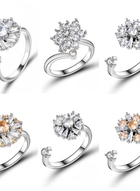 Women's elegant zirconia ring as a wedding gift跨境女戒指