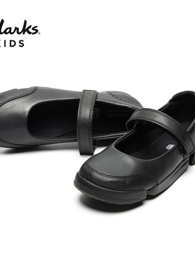 【伊顿纪德&Clarks联名款】女童三瓣底黑皮鞋C19E204