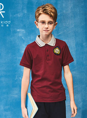 伊顿纪德学院男童学院夏季透气短袖T恤POLO衫16T102