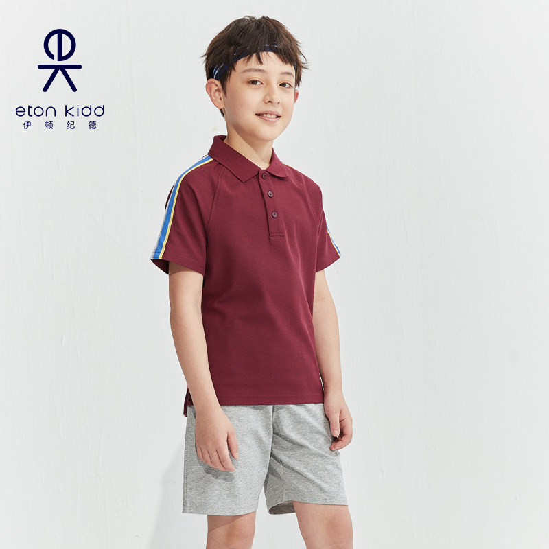 伊顿纪德儿童装浅麻灰棉涤平纹布薄款运动短裤子 男女童夏22Y003X