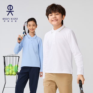 男女童POLO衫 伊顿纪德儿童装 新款 学院珠地网眼长袖 23T048 T恤