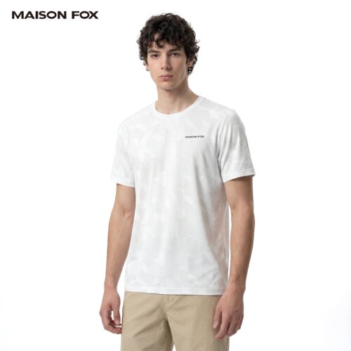 MAISONFOX短袖T恤男夏季透气冰丝速干大码男装户外跑步运动服上衣