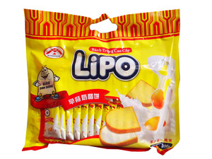 越南进口特产 LIPO面包干白巧克力鸡蛋糕点300g 3袋起包邮