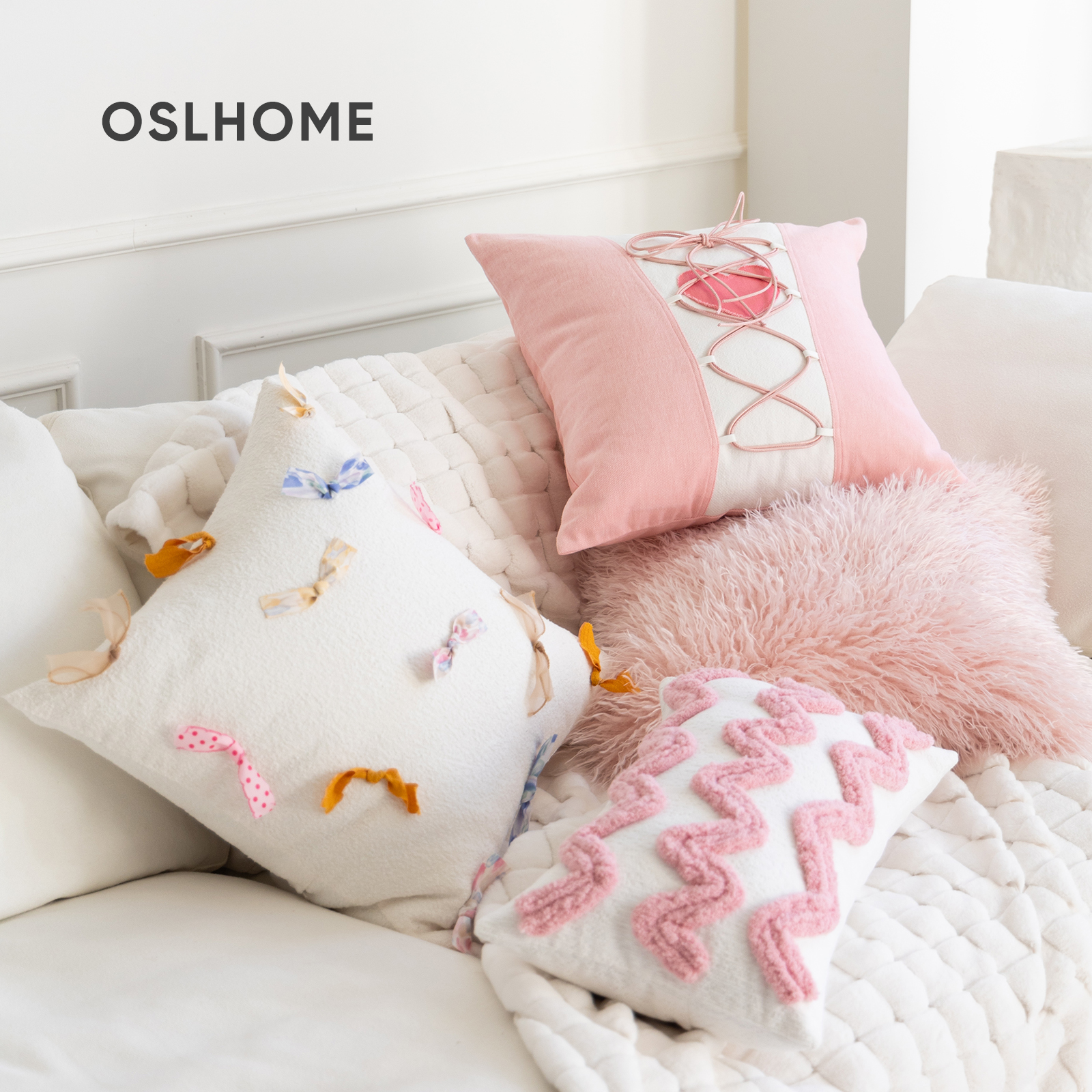 现代简约奶油北欧ins粉色系抱枕