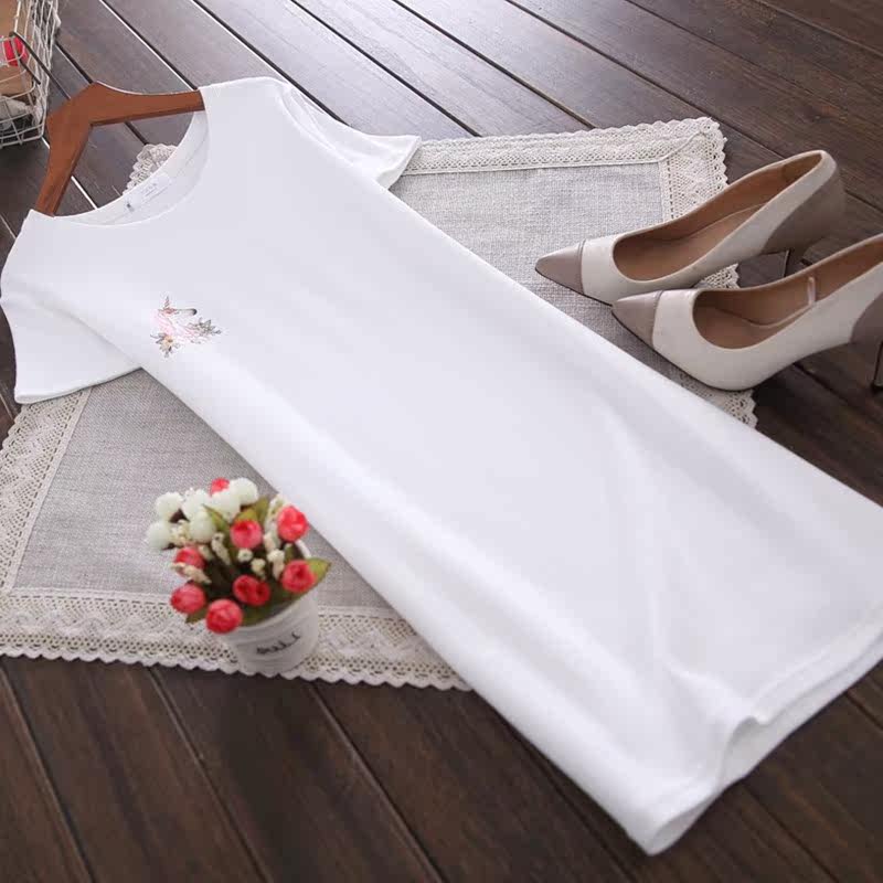 2019 summer Self cultivation Show thin unicorn printing half sleeve shirt pure cotton Elastic force Package hip Short sleeved Dressin the Women's clothing/Boutique , T-shirt  category - from Buy2taobao.com to provide professional Taobao agent buy service