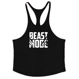 BEAST MODE夏季无袖快干窄带跑步撸铁上衣运动健身衣服训练背心男
