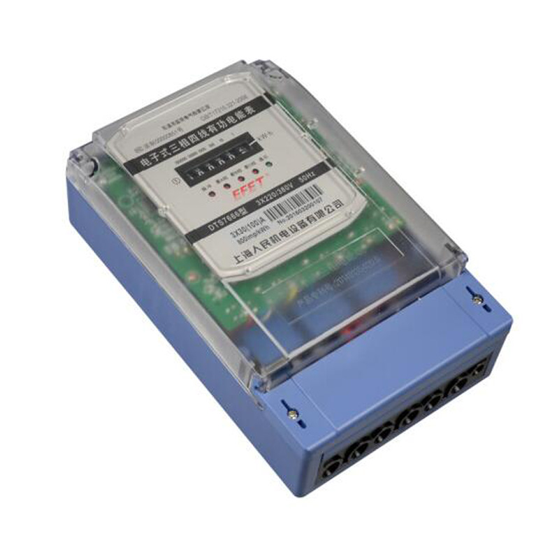 dts7666三相四线电表防窃电款100a80a6a互感式直通式上海人民机电