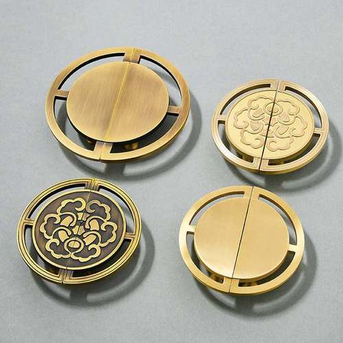 新中式黄铜衣柜拉手抽屉橱柜鞋柜仿古做旧酒柜五金轻奢柜门小把手