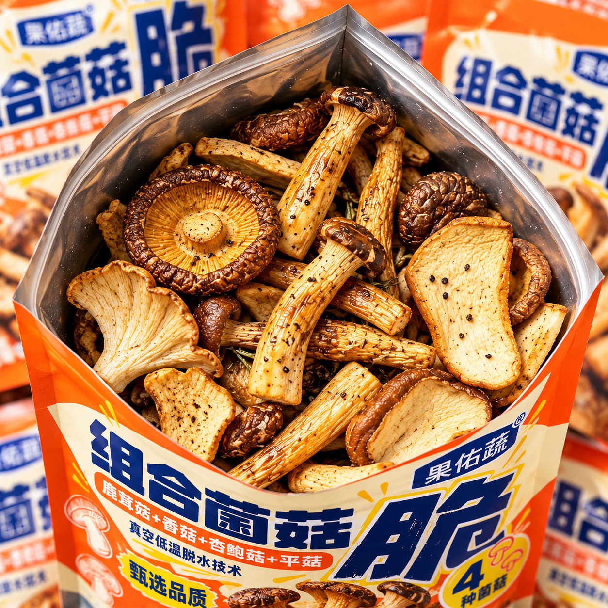 混合菌菇脆VF脱水锁鲜蔬果干组合香菇鹿茸菇脆素食追剧解馋零食品