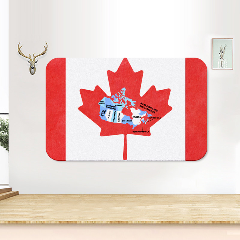 创意加拿大地图毛毡板艺术拼接镶嵌枫叶国旗标志环保材质自粘容易