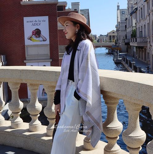 双面双层羊毛混纺斗篷披肩欧美