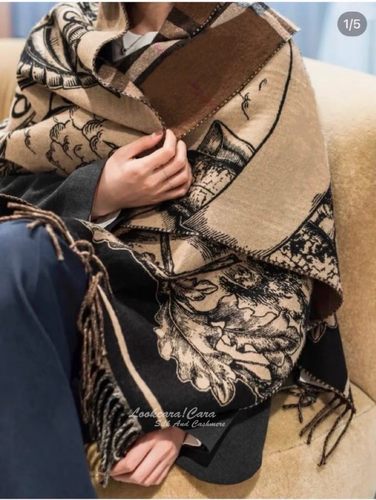 羊绒款 战马格纹款双面围巾 男女都好用的绒感长长的 流苏披肩