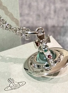 冰川蓝orb项链女欧美明星同款立体星球中号土星