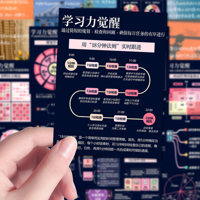 96张高效学习方法贴纸学霸秘籍轻松学习不疲惫提高 学习小妙招diy