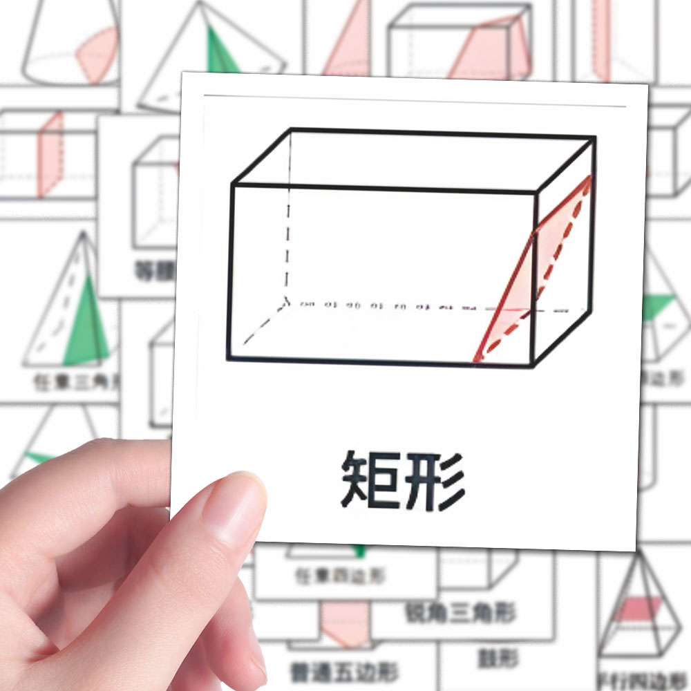 160张图推扩展题型贴纸立体几何截面考公考编数学创意贴画装饰diy