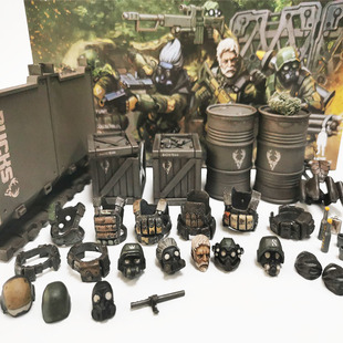 酸雨战争3.75寸1:18可动兵人雄鹿小队头雕武器护甲DIY配件模型