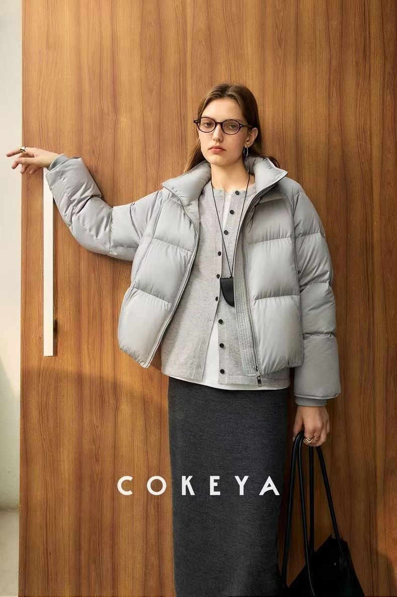 新款90白鹅绒短款羽绒服 连帽加厚冬季小个子面包服羽绒外套女