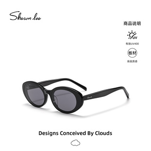 Shawnlee黑色墨镜窄框太阳眼镜女防紫外线ins风高级 曹颖甄选
