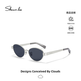 Shawnlee复古金属椭圆形墨镜女款防晒高级感小框老钱风太阳眼镜男