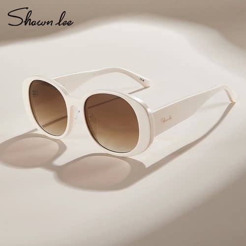 Shawnlee椭圆复古猫眼白色墨镜女