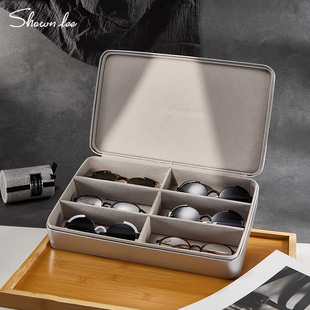 Shawnlee六格眼镜展示盒收纳整理高级感银色眼镜盒
