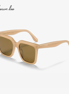 Shawnlee时髦奶茶色方框墨镜女夏防晒燕麦棕板材太阳镜高级感