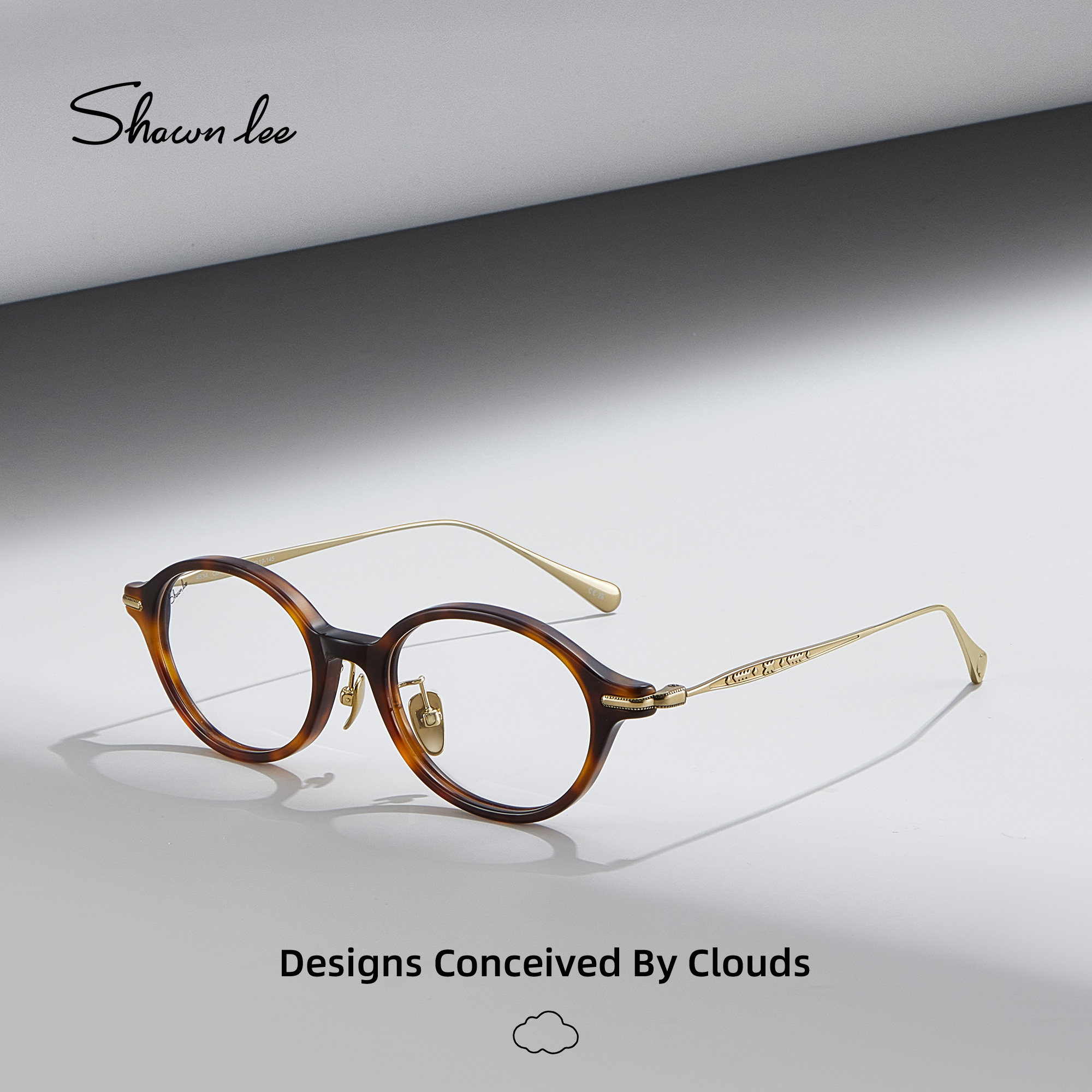 Shawnlee复古猫眼书呆子眼镜女玳瑁椭圆框板材钛架防蓝光近视镜男