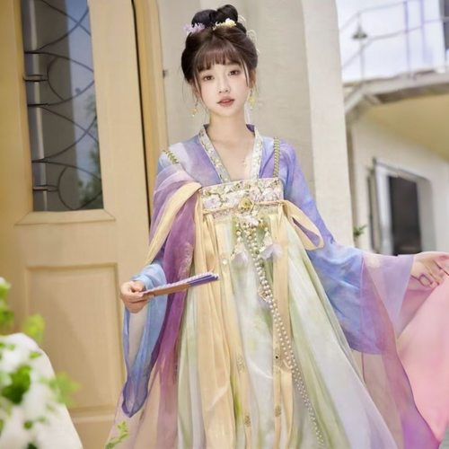 新款汉服女一整套梦幻紫色裙小公主齐胸襦仙气飘逸国风套装女春夏