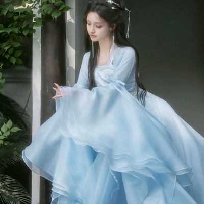 (千香引)仙侠清冷风刺绣影视细边四件套仙气古风连衣裙七仙女绝美