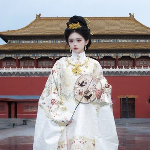 大明贵女明制织金立领妆花重工圆领长袄婚服汉服四季