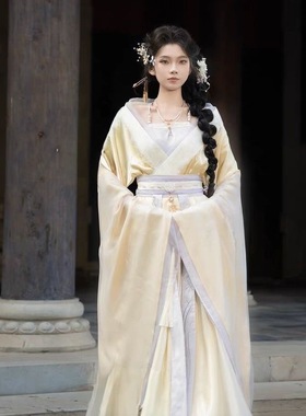 云诀【有苏】掉落～影视风开领连体大摆裙重工刺绣宫装套装