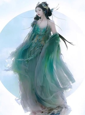 涂七七【粉蝶影】原创神话系列重工刺绣大袖汉服女唐朝秋季