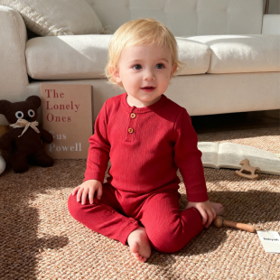 宝宝长袖包屁衣男女连体衣新生儿周岁满月红色婴儿哈衣纯棉爬服裤