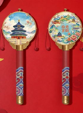 拨浪鼓中国风老式孩子玩具复古儿童手摇鼓摇摇鼓旅游纪念品小礼物