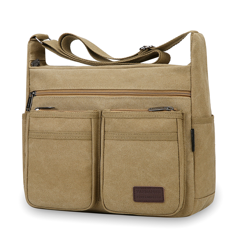 大容量帆布包男士单肩斜挎包