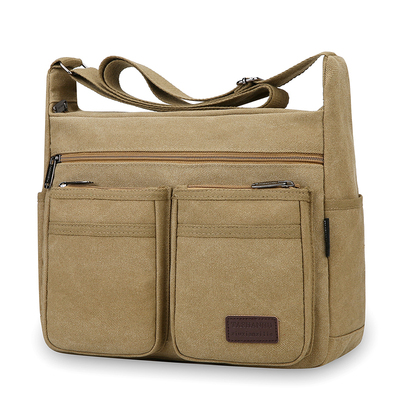 大容量帆布包男士单肩斜挎包