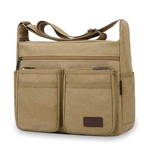 大容量帆布包男士单肩斜挎包