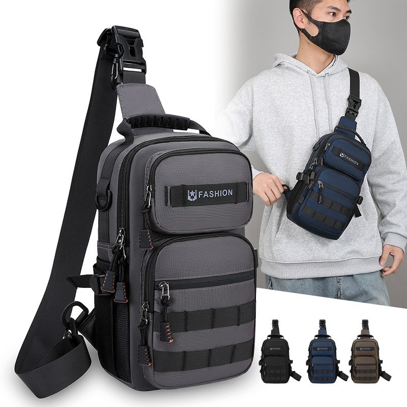 男士胸包2025新款时尚休闲大容量户外运动骑行包百搭多功能斜挎包,箱包皮具/热销女包/男包,胸包,淘宝优惠券,粉丝福利购,淘宝优惠卷