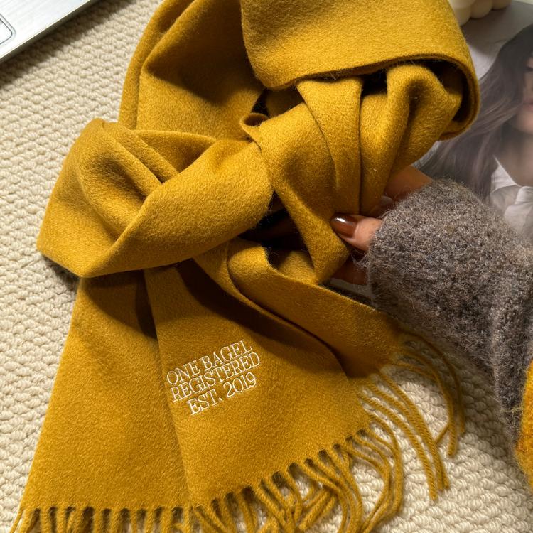 冬季韩国ins男女纯色羊毛围巾