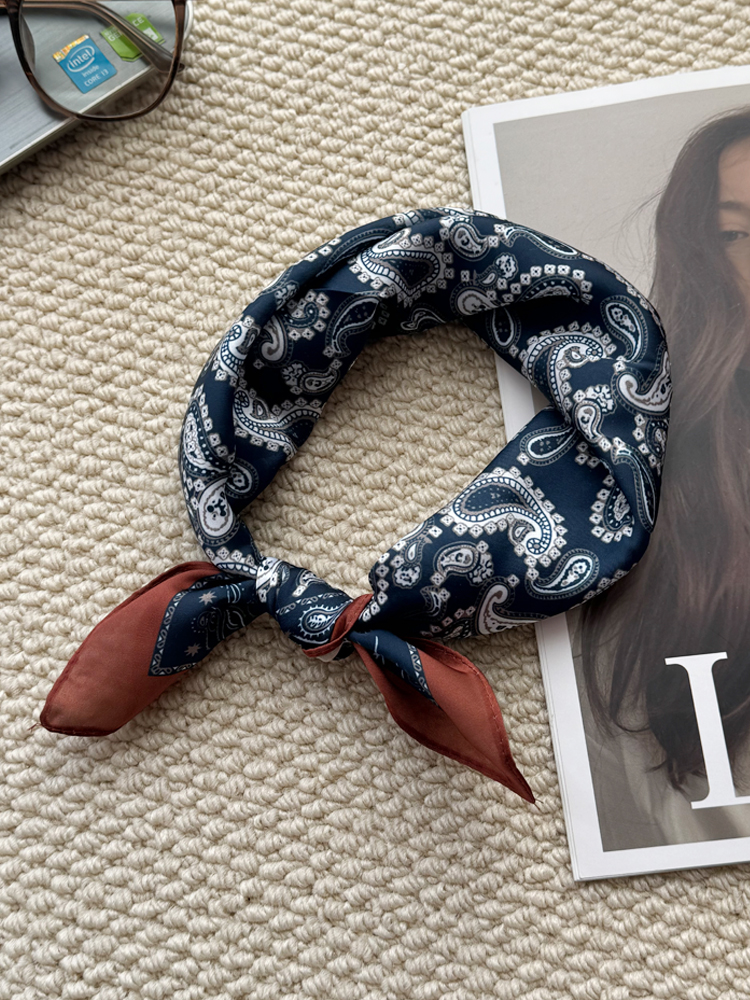 春夏复古腰果花小丝巾领巾头巾