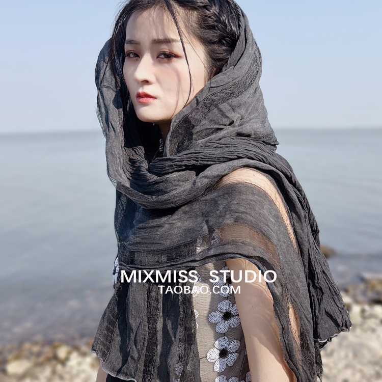 MIXMISS【自由味道】小众流浪风西北披肩文艺沙漠敦煌遮阳长头巾