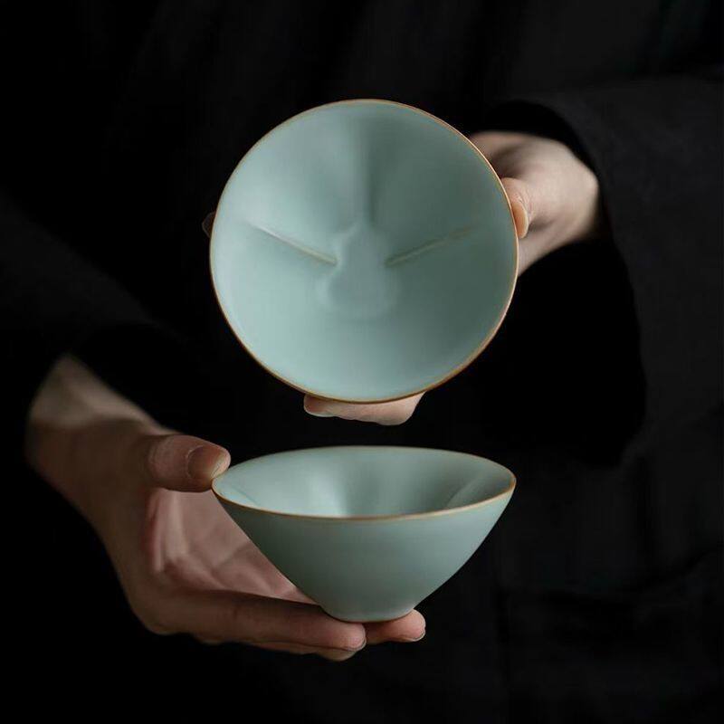 汝窑葫芦乾坤主人杯高档功夫茶杯