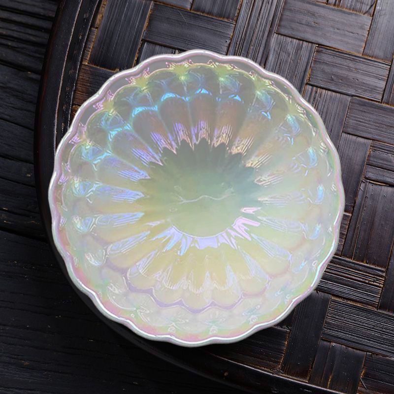 轻奢七彩珍珠白玉陶瓷茶杯礼盒