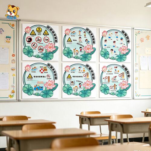 安全教育文化墙防溺水六不准墙贴