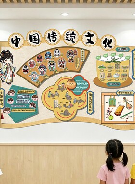 幼儿园了解古人非遗中国传统文化制作工艺环创手工布置装饰墙贴纸