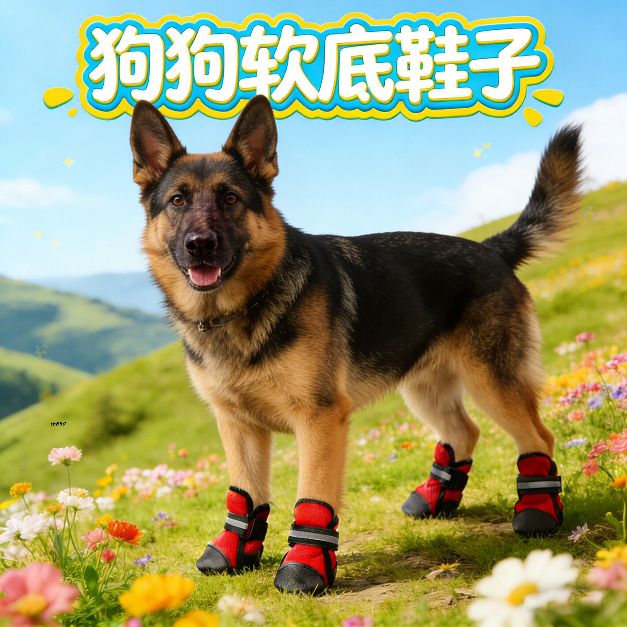 宠物狗狗鞋子德牧专用大型犬软底甩不掉春夏季透气四季款凉鞋大狗