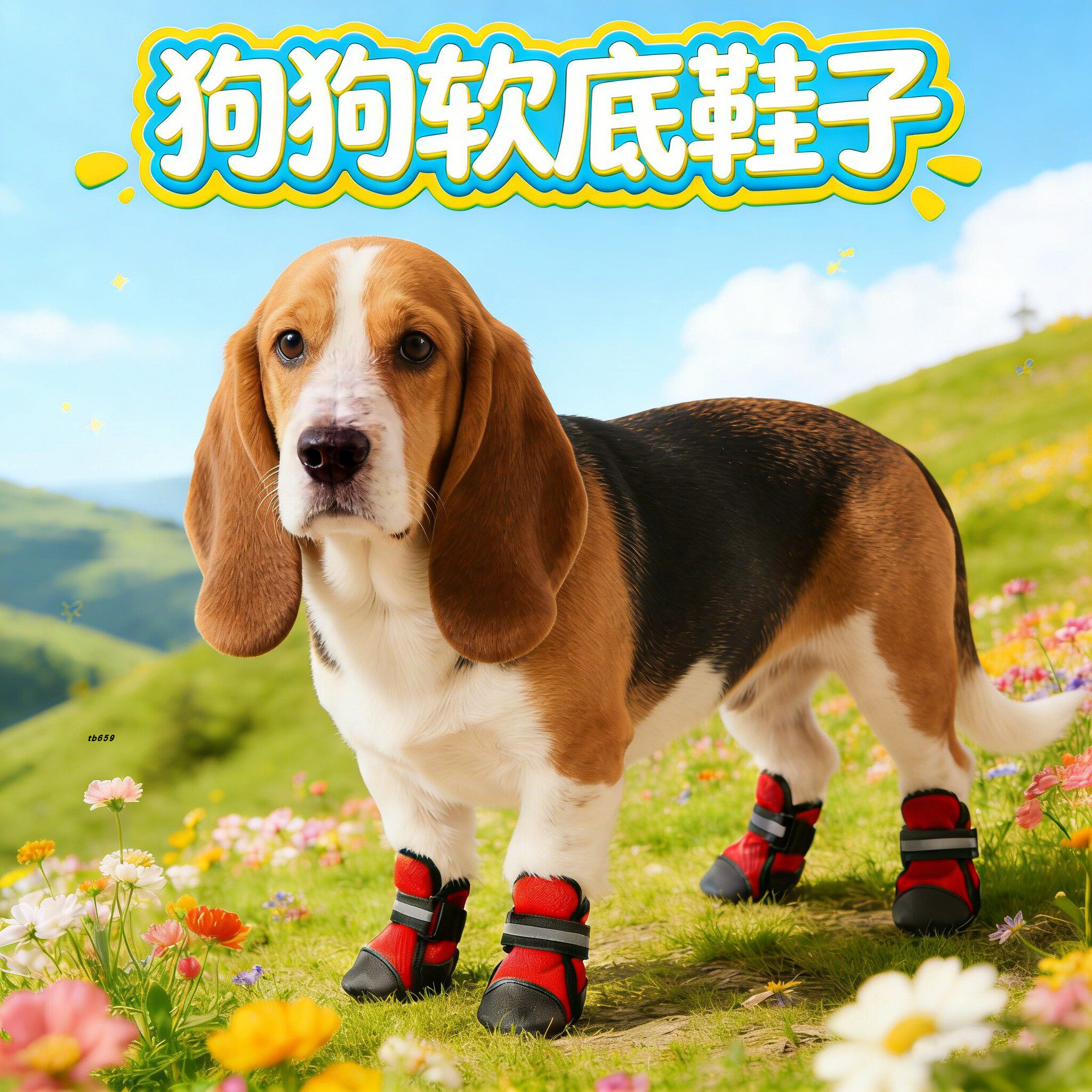 宠物狗狗鞋子巴吉度专用大型犬软底甩不掉春夏季透气大狗凉鞋四季