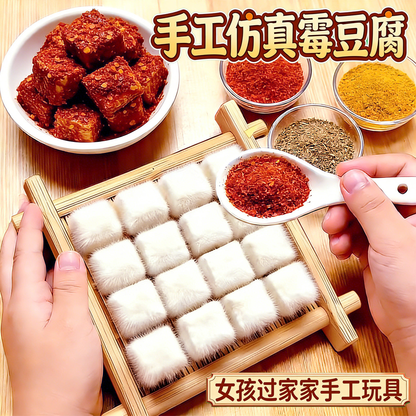 趣味霉豆腐仿真过家家儿童玩具套装女孩子女生手工diy自制作食玩6